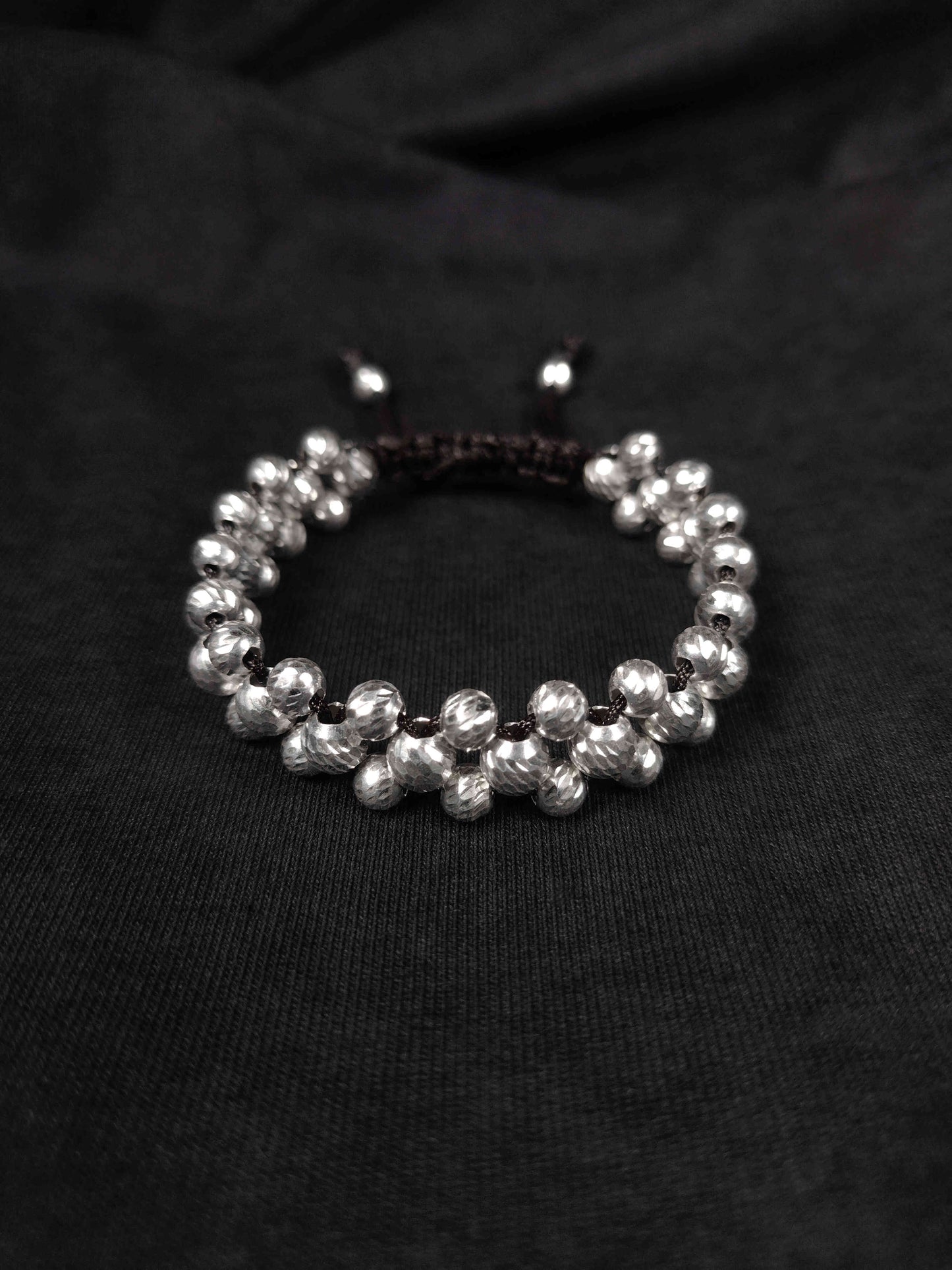 Pulsera tejida full balines (Triple carril)