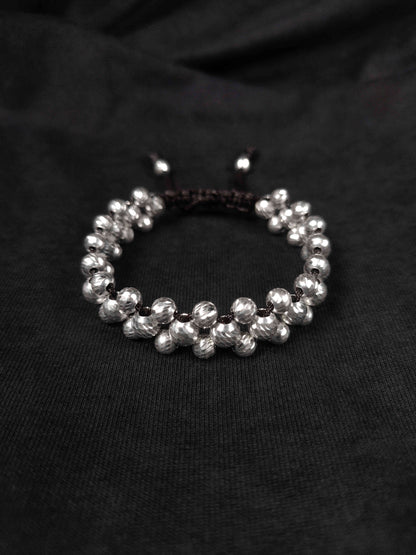 Pulsera tejida full balines (Triple carril)