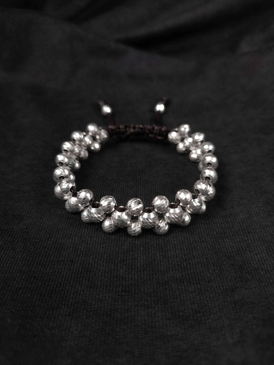 Pulsera tejida full balines (Triple carril)