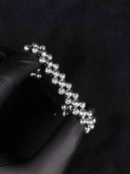 Pulsera tejida full balines (Triple carril)