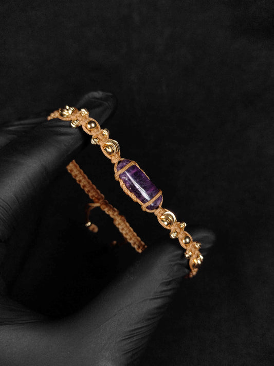 Pulsera tejida con Amatista