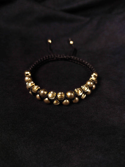 Pulsera tejida intercalada (Doble carril)