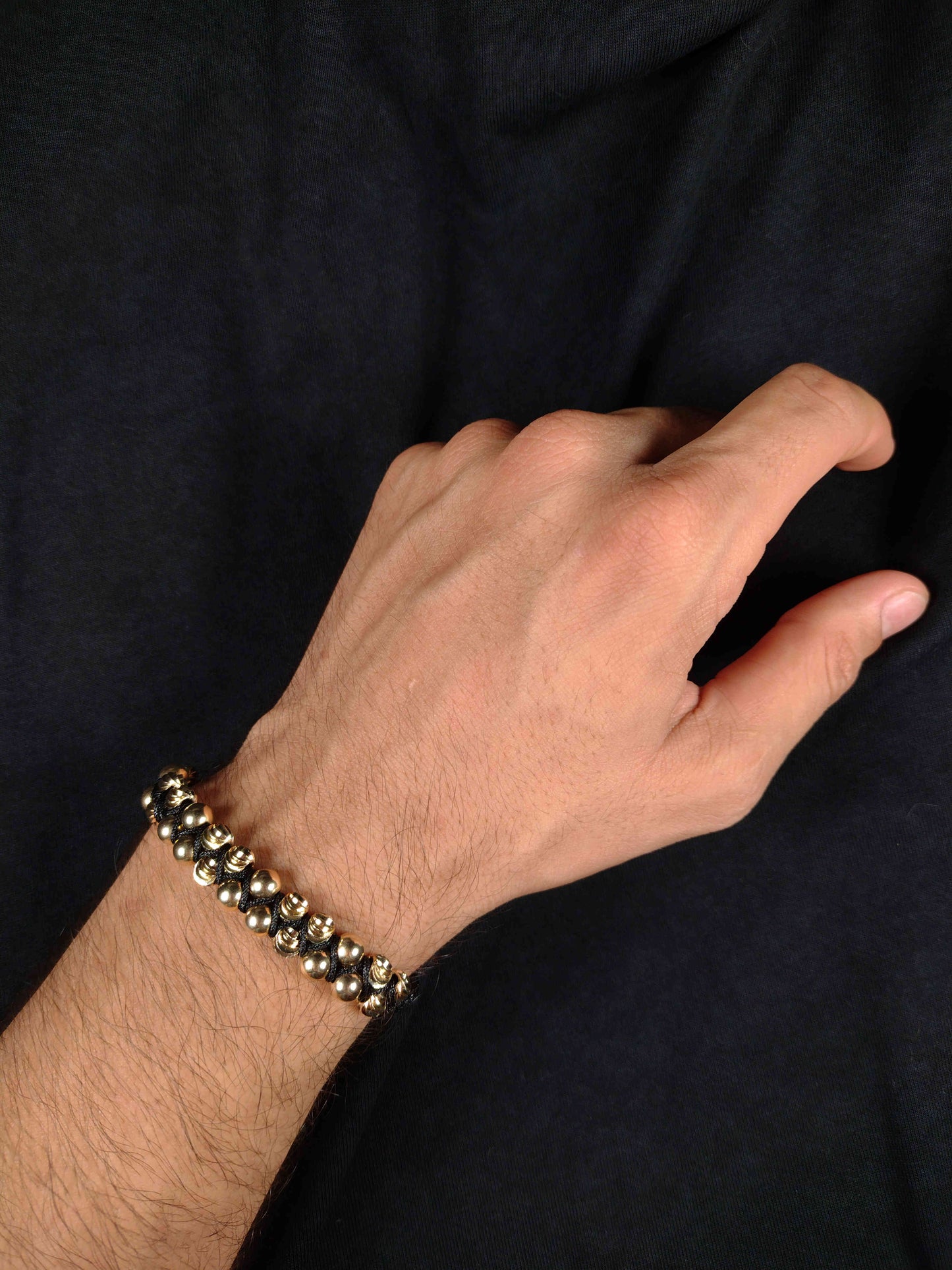 Pulsera tejida intercalada (Doble carril)