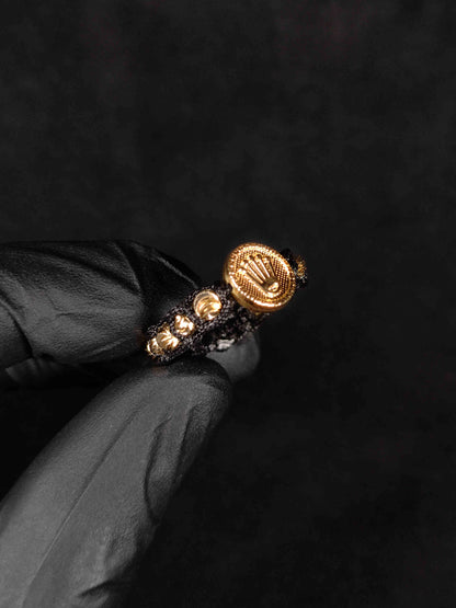 Anillo tejido corona